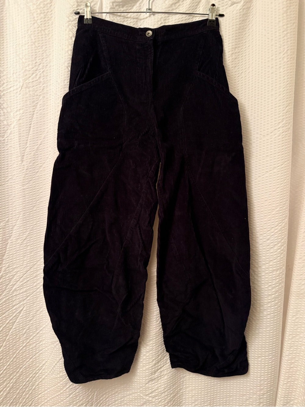 Henrik Vibskov Digi Corduroy Pants Black Barrel Sz S Designer Fashion